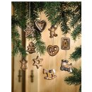 Christmas tree decorations terracotta gingerbread set of 10
