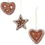 Christmas tree decorations terracotta gingerbread set of 10