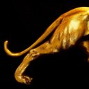 Panther table lamp Baghiro, gold/ black, approx. 60.5 x 14.5 x 38.5 cm