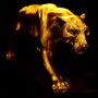 Panther-Tischleuchte Baghiro, gold/ schwarz, ca. 60,5 x 14,5 x 38,5 cm