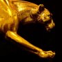 Panther table lamp Baghiro, gold/ black, approx. 60.5 x 14.5 x 38.5 cm