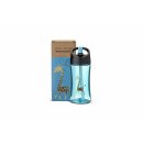 Wasserflasche - Kinder, ca. 0,35 l, t&uuml;rkis - Giraffe