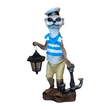 Meerkat sailor with anchor and tea light - lantern, about 61 cm