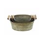 Metallwanne mit Holzgriffen, 3er Set