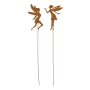 Fiche de jardin "Fée", set de 2, aspect rouille Décoration de jardin en métal Elfe