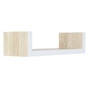 Wall shelf "natural wood" white in set of 3