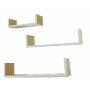 Wall shelf "natural wood" white in set of 3