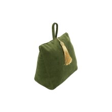 Deurstopper, fluweel appelgroen, ca. 17 x 11 x 18 cm