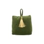 Deurstopper, fluweel appelgroen, ca. 17 x 11 x 18 cm