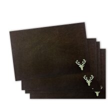 Tischset, rechteckig, braun "Hirsch", aus Filz 4er Set
