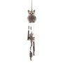 Wind chime owl painted terracotta bars and bell