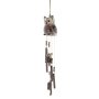 Wind chime owl painted terracotta bars and bell