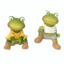 Frosch Kantenhocker aus Poly, 2er Set, ca. 7 x 7 x 7 cm
