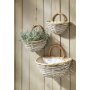 Wall basket plantable willow and chipwood - set of 3