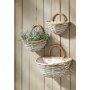 Corbeille murale à planter en osier et en chipboard - lot de 3