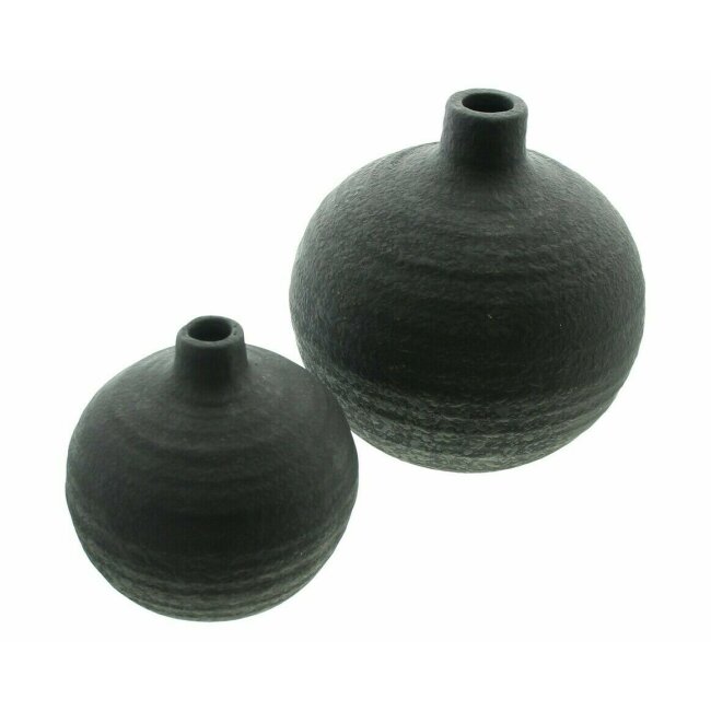Vase Noir | 2er Set | &Oslash; 11x11 cm | &Oslash; 16x16 cm