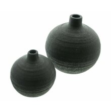 Vase Noir | Set de 2 pièces | Ø 11x11 cm | Ø 16x16 cm