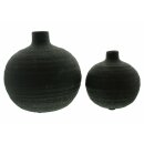 Vase Noir | Set de 2 pièces | Ø 11x11 cm | Ø 16x16 cm