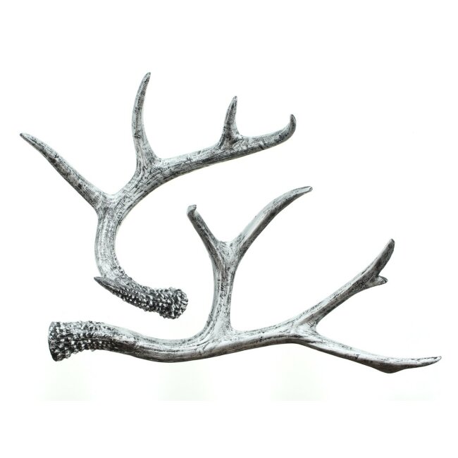 Trendy dekorativt gevir "Silver" i naturligt elegant sæt med 2 polyresin