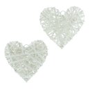 Decorative hanger heart 2-pack white split willow on...