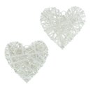 Decorative hanger heart 2-pack white split willow on...