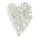 Decorative hanger heart 2-pack white split willow on metal frame whitewashed