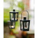 Mini lantern black lacquered metal for tea lights in set...