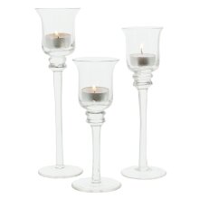 Ø 19,9 verschiedene 3,5cm Größen 3er Set Glas-Kerzenhalter, Benera, -