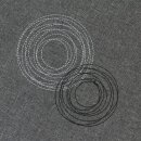 Table runner squiggles embroidered with circle motifs gray mottled 40 X 150 cm