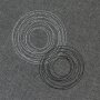Table runner squiggles embroidered with circle motifs gray mottled 40 X 150 cm