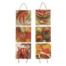 Wall hanger "Spicy", set of 2 wood on hemp cord