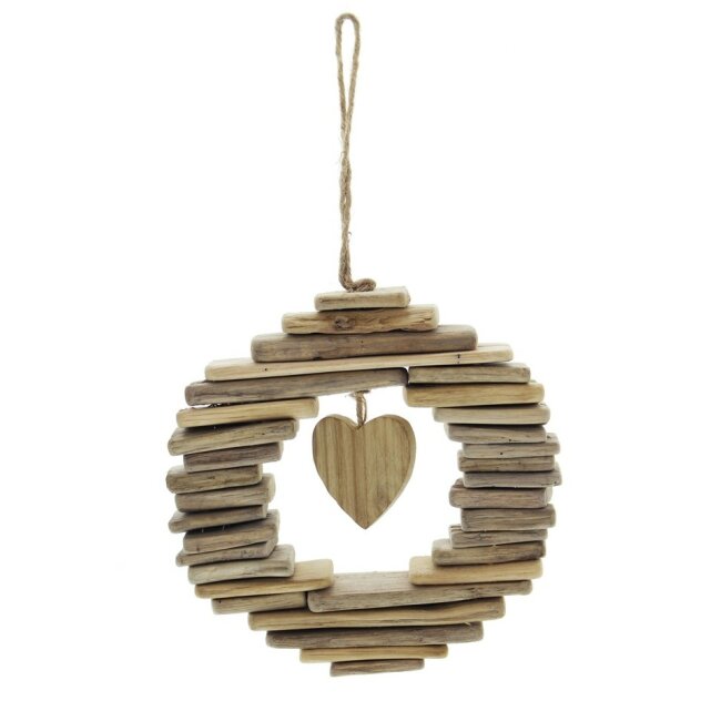 Kranz "Wooden Heart", Ø 21 cm