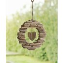 Wreath Wooden Heart rustic decoration with country charm Ø 21 cm