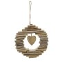 Wooden heart wreath rustic decoration with country house charm Ø 21 cm