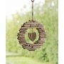 Wooden heart wreath rustic decoration with country house charm Ø 21 cm