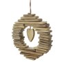 Krans Houten Hart rustieke decoratie met landhuis charme Ø 21 cm
