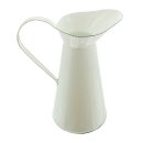 Decorative jug Le Bain cream, metal with porcelain cover in enamel look