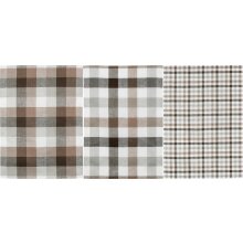 Jacquard Geschirrtuch, Halbleinen, Karo sortiert, braun-graubraun, 50 x 70 cm Küchentuch