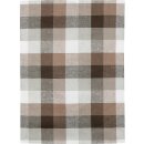 Jacquard Geschirrtuch, Halbleinen, Karo sortiert, braun-graubraun, 50 x 70 cm Küchentuch