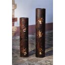 Windlicht-Säule Flammen | 2er-Set | 18 x 80 cm | 20 x 99 cm