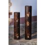 Windlicht-Säule Flammen | 2er-Set | 18 x 80 cm | 20 x 99 cm
