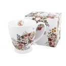 Beker op jumbo voet 480 ml VINTAGE BLOEMEN WIT