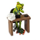 Grenouille figurine "bureau" en pierre artificielle I env. 15 cm