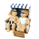 Figurine Couple de vacances, env. 7 × 7,5 × 8...