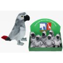 Plush gray parrot 19 cm