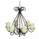 Chandelier with 6 plates antique brown