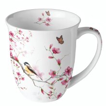 Tasse Vögel und Blumen 0,4 l