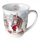 Dream porcelain cup with child and donkey