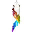 Shell wind chime with rainbow spiral