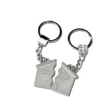 Two-piece front door key ring